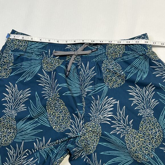 Reyn Spooner Swim Trunks Shorts Mens Medium Blue Pineapple Print Boardshorts - Picture 6 of 13